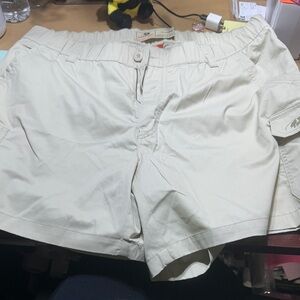 Mens Cream Cargo Shorts